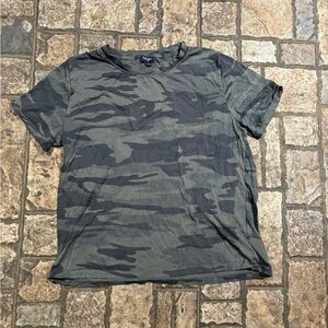Splendid Camo Round Neck Short Sleeve